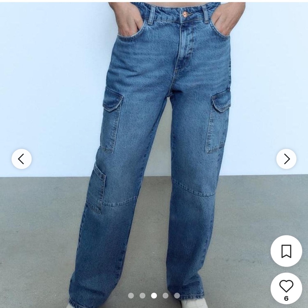 Zara cargo denim jeans size 2 no stretch